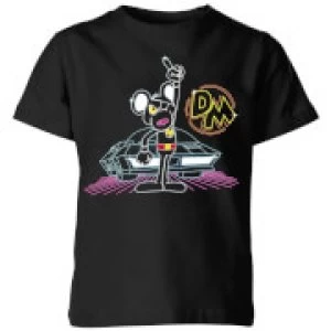 Image of Danger Mouse 80's Neon Kids T-Shirt - Black - 7-8 Years