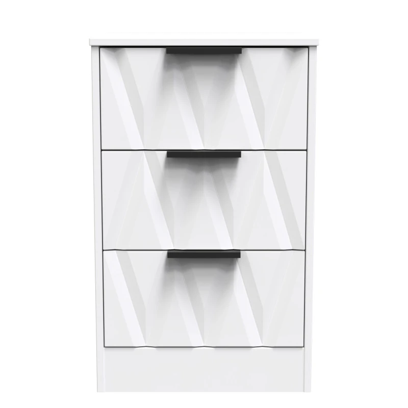 Image of Ready Assembled 2 U Washington 3 Drawer Bedside Cabinet (Ready Assembled) in White White Unisex