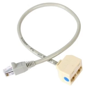 Image of 2 to 1 RJ45 Splitter Cable Adapter FM