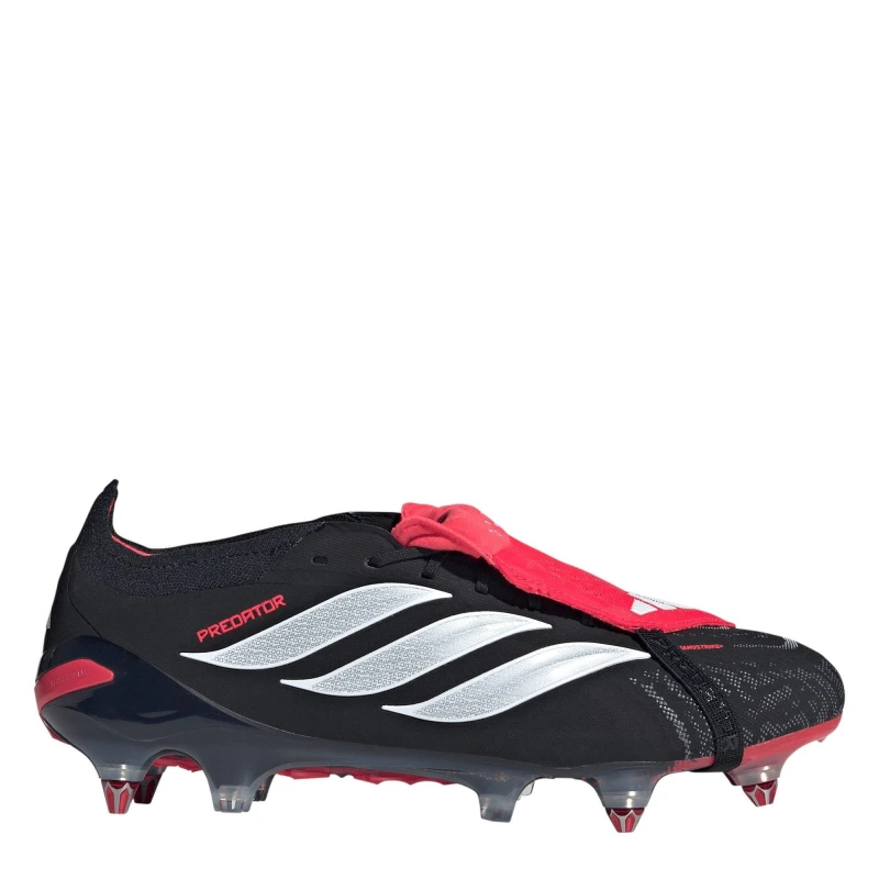 Image of adidas Mens adidas Predator Elite Fold Over Tongue Soft Ground Football Boots Black/Red male 10.5(45.3)
