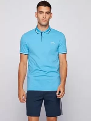 Image of Hugo Boss Golf Paul Curved Polo, Blue, Size L, Men