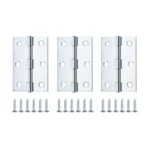 Image of Zinc Effect Metal Butt Hinge Pack of 3