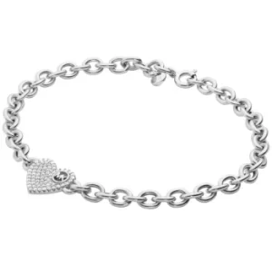 Image of Michael Kors Sterling Silver Pave Heart Line Bracelet