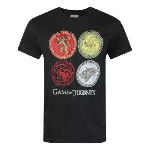 Image of Game Of Thrones Official Mens House Crests T-Shirt (S) (Black)