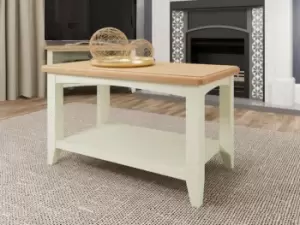 Image of Kenmore Patterdale White and Oak Coffee Table Flat Packed