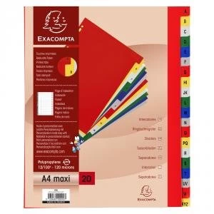 Image of Exacompta 20pt Print Polypropylene Index Ex Wide