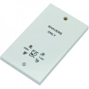 Image of Wickes Twin Dual Voltage Shaver Socket - White