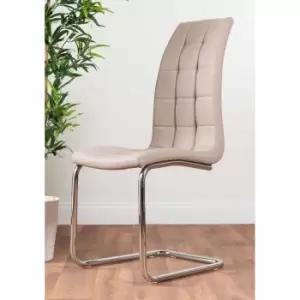 Image of Furniture Box 2 x Murano Luxury Premium Curved Deep Foam Cushioned Black And White Dining Chairs Cappuccino Grey