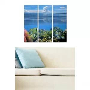 Image of MDF87803677 Multicolor Decorative MDF Painting (3 Pieces)