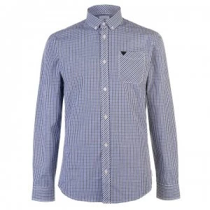 Image of Soviet Gingham Shirt - Black/Blue