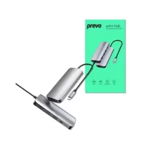 Image of Prevo C501R USB Type-C 4-In-1 Hub Docking Station with USB Type-C USB 3.0 x2 4K HDMI RJ45 Gigabit Ethernet PC Laptop Tablets iPad MacBook iMac Compati