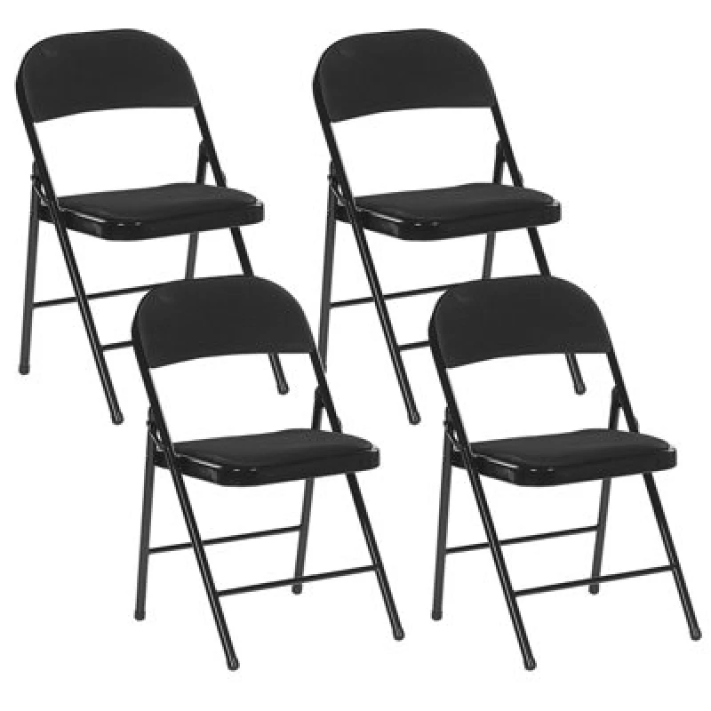 Image of Beliani Set Of 4 Folding Chairs Sparks Black