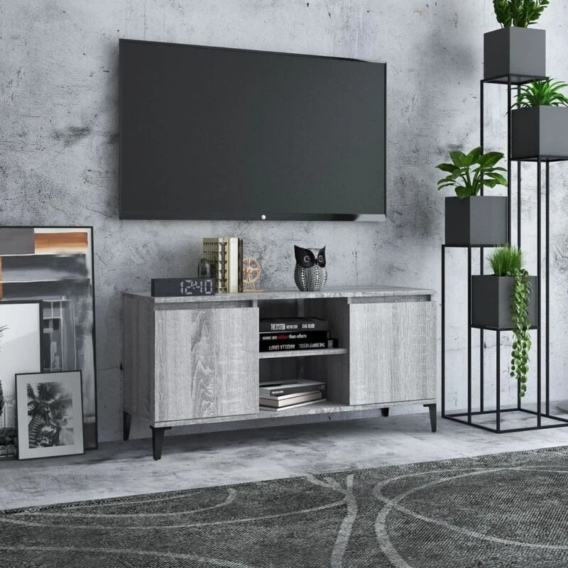 Image of VIDAXL TV Cabinet with Metal Legs Grey Sonoma 103.5x35x50cm Vidaxl 8720286855119