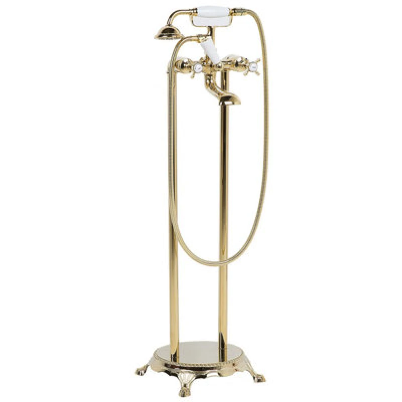 Image of Beliani Freestanding Bathtub Faucet Hebbe Gold