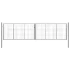 Image of Vidaxl Garden Gate Galvanised Steel 415X150 Cm Silver