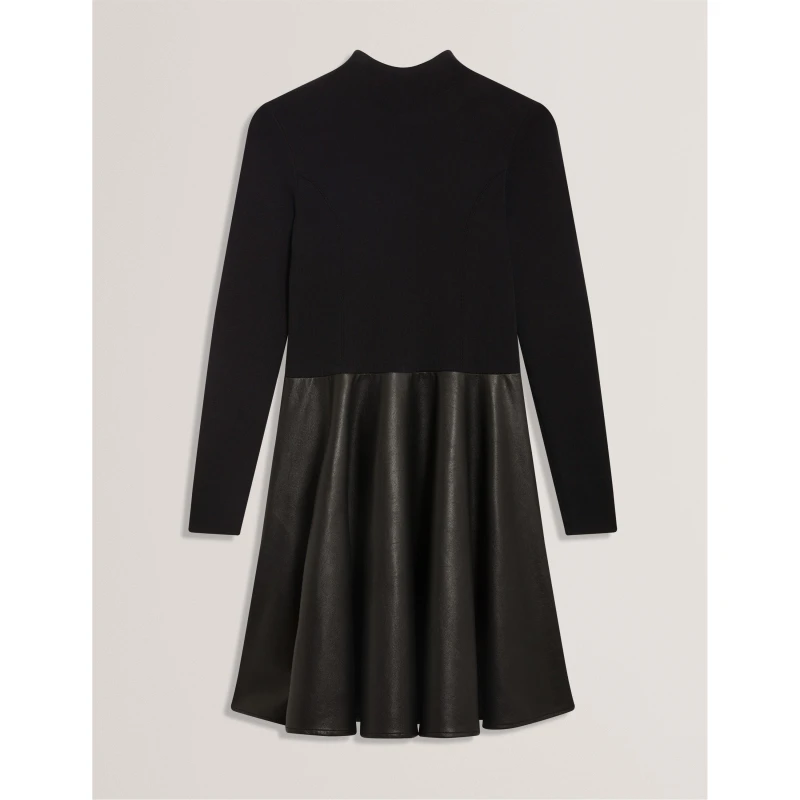 Image of Ted Baker Womens Faux Mini Dress Black female 8 (XS)