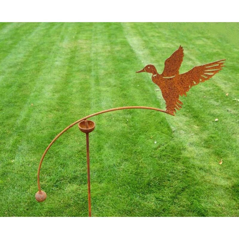 Image of Duck Flying Wind Rocker Single Bare Metal/Ready to Rust - Steel - L66 x W54 x H148.5cm PoppyforgeDuckFLYINGWINDRGR57