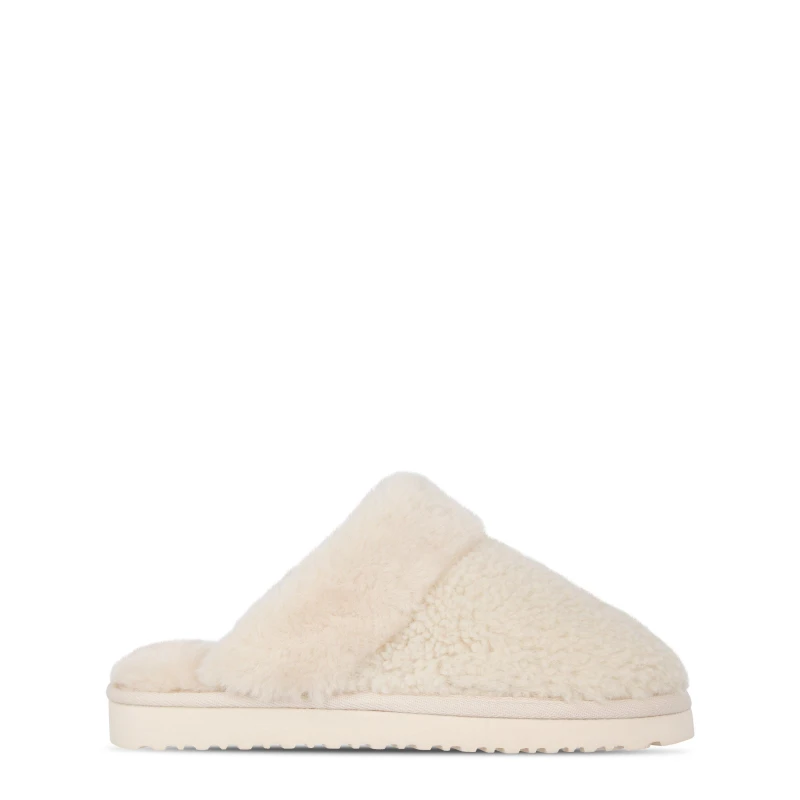 Image of Jack Wills Mule Slippers Ladies Cream Borg female 4 (37)