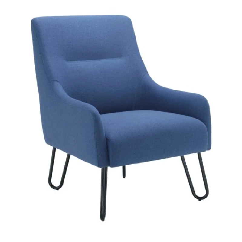 Image of Jemini Daveen Reception Wire Frame Armchair 650x800x860mm Navy KF70023