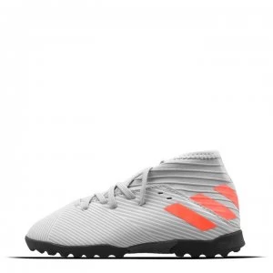 Image of adidas Nemeziz 19.3 Childrens Astro Turf Trainers - Grey/Orange