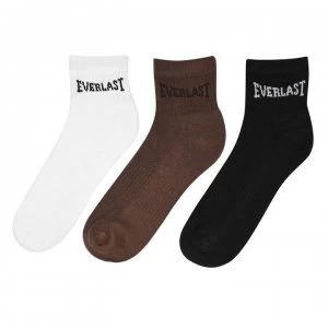 Image of Everlast Quarter Socks 3 Pack Mens - Blk/Gry/Whi