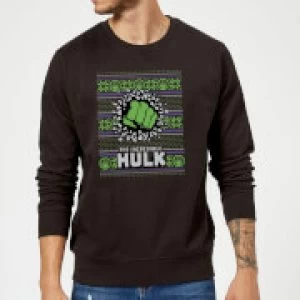 Image of Marvel Comics The Incredible Hulk Black Christmas Sweatshirt - M - Black