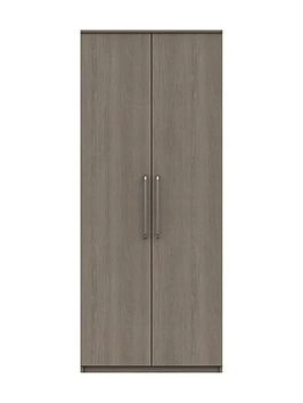 Image of One Call Reims 2 Door Wardrobe Ready Assembled Beige Grey Oak, Brown MNBGOR
