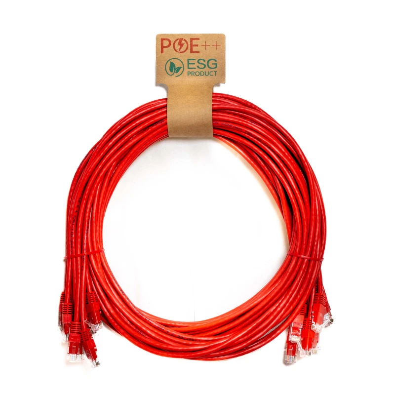 Image of Cablenet Cablenet 1m Cat6 RJ45 Red U/UTP PVC 24AWG Flush Moulded Booted Patch Lead (PK10) 60-2010P