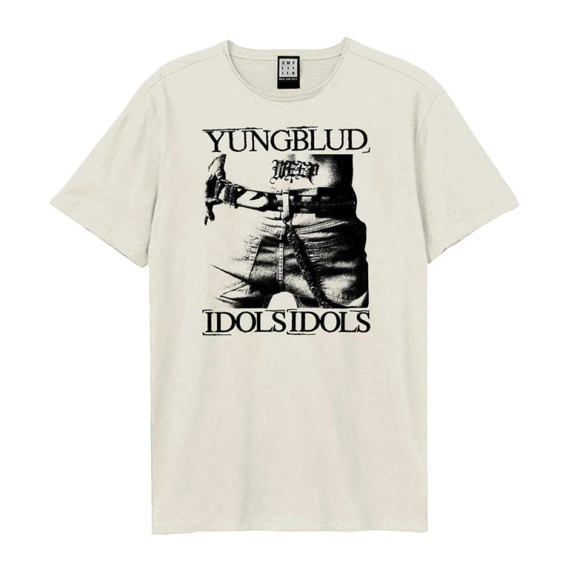 Image of Amplified Mens Bootleg Yungblud T-Shirt in Off-White Size: XS Off-White Male XS