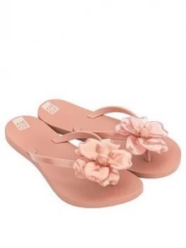 Image of Zaxy Splash Flower Flip Flops - Rose, Rose, Size 4, Women