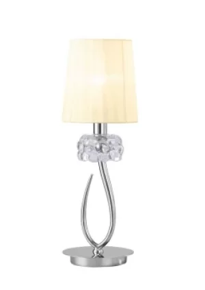 Image of Loewe Table Lamp 1 Light E14 Small, Polished Chrome with Cream Shade