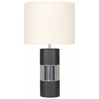 Image of Cylinder Touch Table Lamp with Small Drum Lamp Shade - Beige