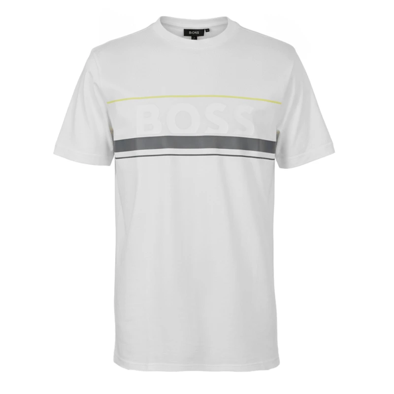 Image of Boss Mens HBG Zone Signature Logo T-Shirt White male S