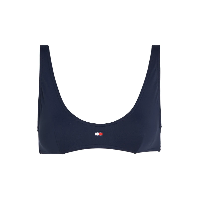 Image of Tommy Hilfiger Scoop Neck Bralette Bikini Top - Blue Blue 10