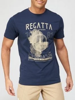 Image of Regatta Cline Logo T-Shirt - Navy, Size S, Men