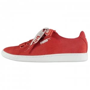 Image of Puma Vikky Ribbon Trainers Ladies - Red Coral