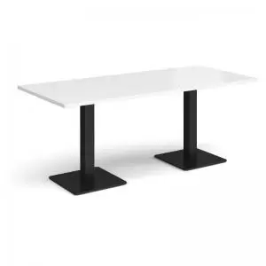 Image of Brescia rectangular dining table with flat square Black bases 1800mm x