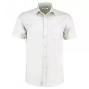 Image of Kustom Kit Mens Short Sleeve Tailored Poplin Shirt (14.5) (White)