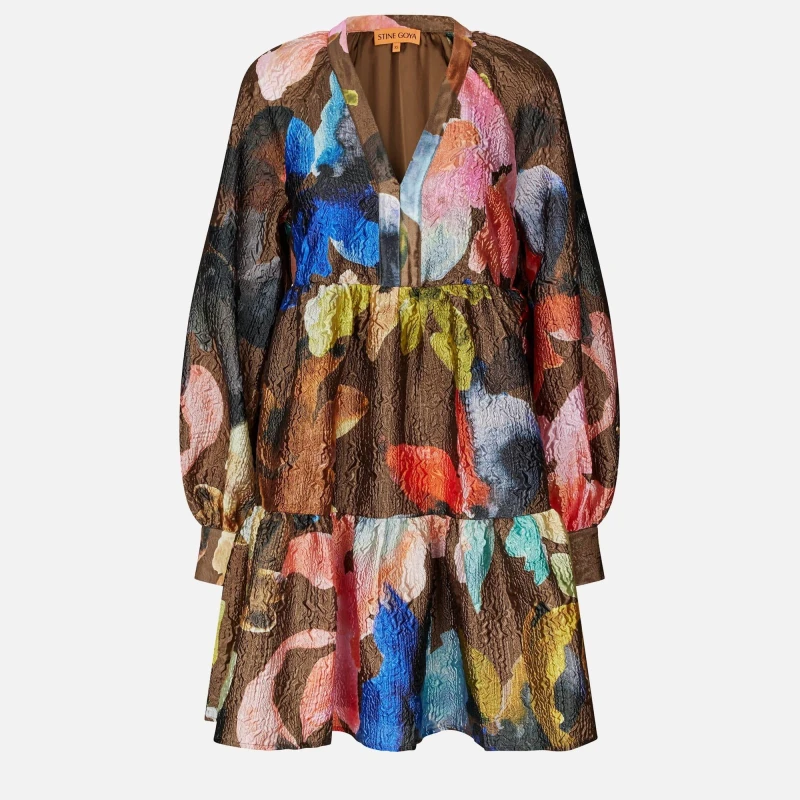 Image of Stine Goya Tier Voluminous Mini Dress Multi Colour female XS