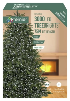 Image of Premier 3000 White Multi-function Christmas LED Lights - 5m