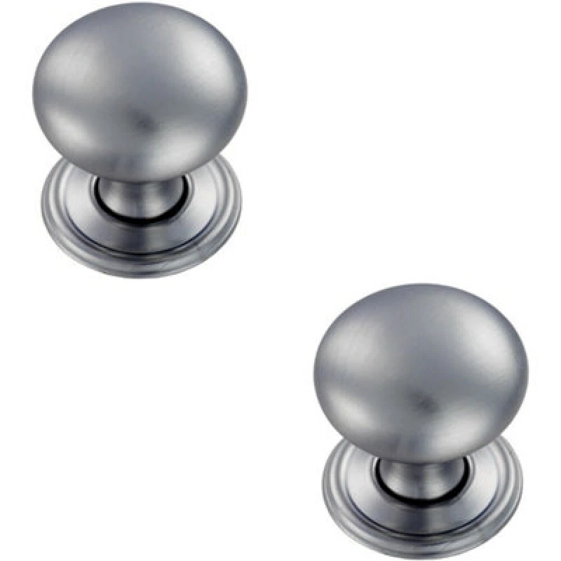 Image of Loops 2x Round Victorian Cupboard Door Knob 32mm Dia Satin Chrome Cabinet Handle Multi unisex