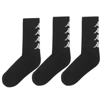 Image of Kappa 3 Pack Authentic Amal Socks - Black/White