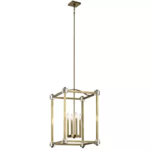 Image of Elstead Cayden 4 Light Pendant Natural Brass / Small