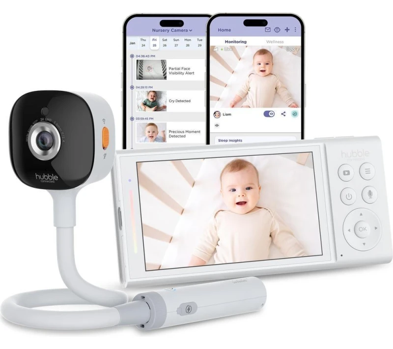 Image of HUBBLE GoBaby 5" Smart Portable Baby Monitor - White 3700601429763