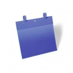 Image of Durable Document Pocket with Straps A4 Landscape Dark Blue Pack of 50