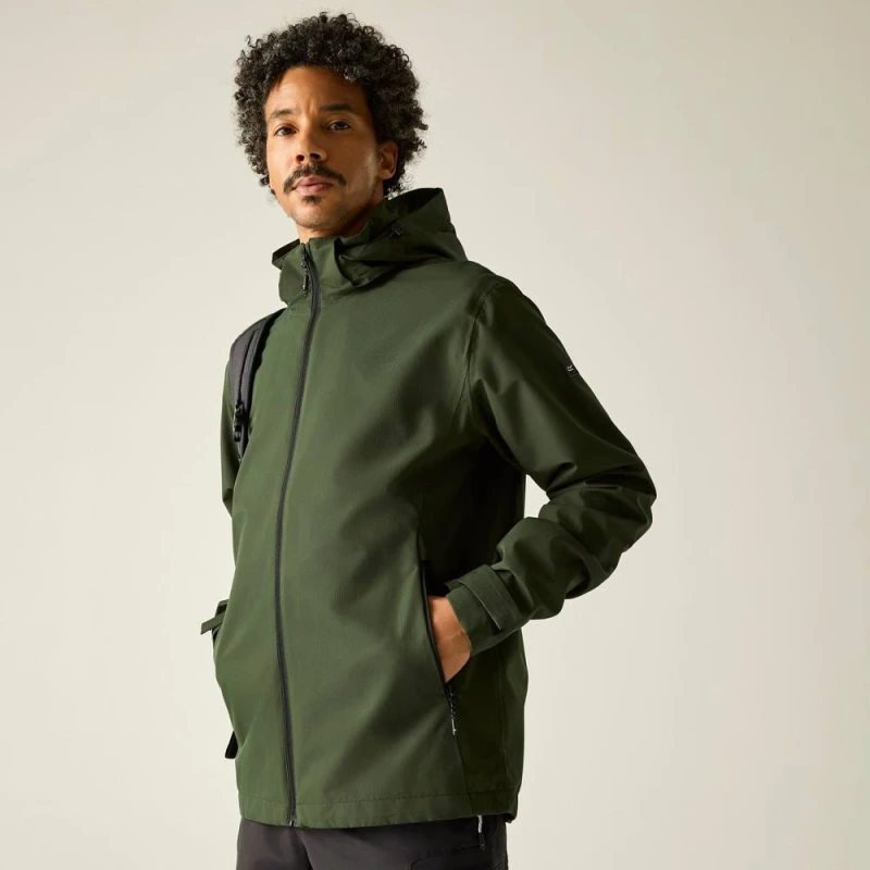 Image of Regatta Mens 'Oakhowe' Waterproof Breathable Shell Jacket in Green Size: Medium Green Male M