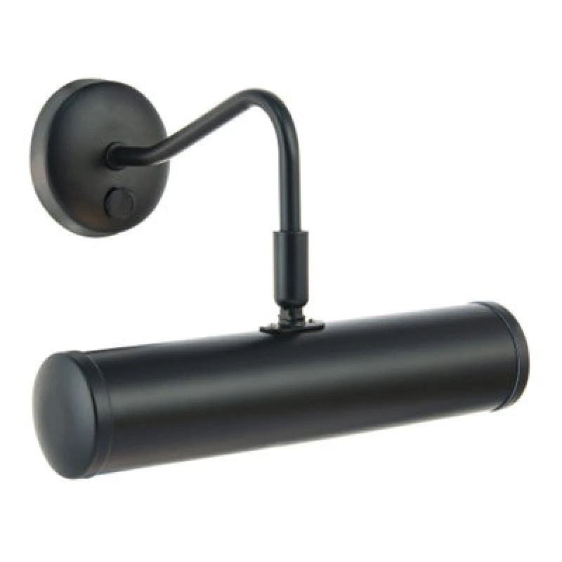 Image of Happy Homewares Classic Traditional Picture Wall Light Fitting In Matte Black With Switch Button