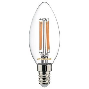 Image of Sylvania LED Non Dimmable Filament E14 Candle Light Bulb - 4.4W