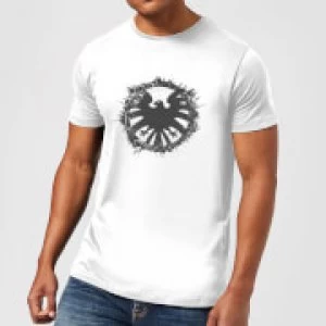 Image of Marvel Avengers Agent Of SHIELD Logo Brushed Mens T-Shirt - White - M