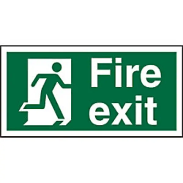 Image of Stewart Superior Seco Photoluminescent Safe Procedure Safety Sign Fire Exit Man Running Right Glow In The Dark 200 x 100mm - SP318PLV200X100 SP318PLV2